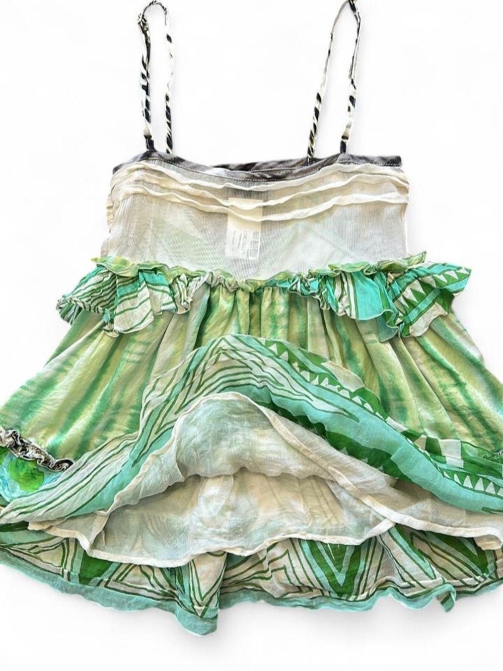 Roberto Cavalli 100% silk tropical ruffle cami 💚 - Picture 8 of 8